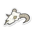 A creative sticker of a cartoon ram skull Royalty Free Stock Photo