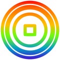 A creative stop button circular in rainbow spectrum