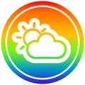 A creative sun and cloud circular in rainbow spectrum Royalty Free Stock Photo
