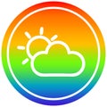 A creative sun and cloud circular in rainbow spectrum Royalty Free Stock Photo