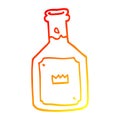 A creative warm gradient line drawing cartoon alcoholic drink