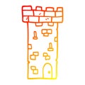 A creative warm gradient line drawing cartoon castle tower Royalty Free Stock Photo
