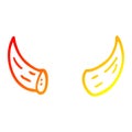 A creative warm gradient line drawing cartoon horns