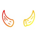 A creative warm gradient line drawing cartoon horns