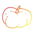 A creative warm gradient line drawing cartoon pumpkin squash Royalty Free Stock Photo
