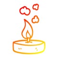 A creative warm gradient line drawing cartoon small candle