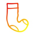 A creative warm gradient line drawing cartoon sock