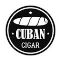 Original cuban cigar logo, simple style Royalty Free Stock Photo