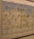 Original D-Day Map in the Casa Loma in Toronto, Canada Royalty Free Stock Photo