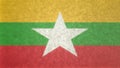 Original 3D image of the flag of Burma. Royalty Free Stock Photo