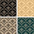 Original damask seamless Wallpapers - set of four Colors