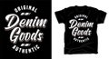 Original denim goods typography t shirt design