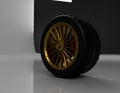 Original golden car wheel design