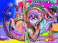 original digital abstract painting of sloth - perfect to interior design