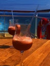 Digital computerize photos of a tropical drink on a cruise ship. Royalty Free Stock Photo