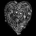 Original drawing doddle heart. Royalty Free Stock Photo