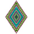 Original drawing ethnic tribal doddle rhombus