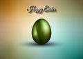 Original Easter design template with glossy 3D egg with shadows