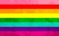 Original eight-stripe 1978 version of pride flag with grunge texture, LGBT sign