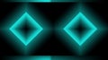 Black gradient background with green neon rhombuses. Royalty Free Stock Photo