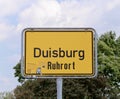 Original entrance sign of the city Duisburg-Ruhrort, Ruhr area, Germany