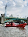 Thames Rockets are the original speedboat operator in the UK set sail in 2006 offering speedboat sightseeing for the very first ti Royalty Free Stock Photo
