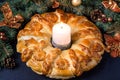 The original festive cake in the form of a Christmas wreath