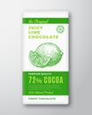 The Original Finest Chocolate Abstract Vector Packaging Design Label. Modern Typography and Hand Drawn Lime Citrus Fruit