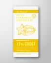 The Original Finest Chocolate Abstract Vector Packaging Design Label. Modern Typography and Hand Drawn Starfruit Fruit