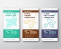 The Original Finest Chocolate Abstract Vector Packaging Design Labels Set. Modern Typography and Hand Drawn Mint and