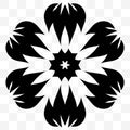 Original floral ornament. A universal circular symmetrical element for a pattern. Isolated objects.
