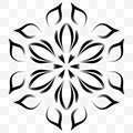 Original floral ornament. A universal circular symmetrical element for a pattern. Isolated objects.