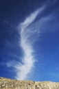 The original form of clouds in the Alps above Zermatt resembles mountain peaks and foreshadows a change in the weather the arrival