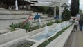 The original fountain with figures of dolphins in Sochi, southern Russia.