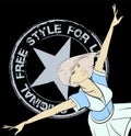 Original free style for life. Stylish fashion model.