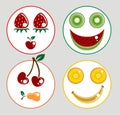 Original Funny fruits smile faces