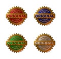 Original Guaranteed metallic seals in Gold, red, blue, green, and platinum