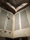 An original Gutenberg Bible on display Royalty Free Stock Photo