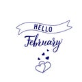 Original hand lettering Hello February Royalty Free Stock Photo