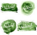 Original hand lettering Natural and eco design elements. Handmade calligraphy. Organic, bio, natural design template