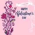 Original handwritten lettering Happy Valentine`s Sale