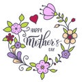 Original handwritten lettering quote Happy Mother`s Day