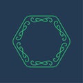 Original hexagonal frame with floral elements Royalty Free Stock Photo