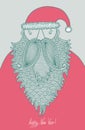 Original hipster santa claus, modern graphic style Royalty Free Stock Photo