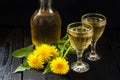 Original homemade dandelion wine Royalty Free Stock Photo