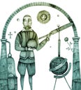 Renaissance-era mathematician and astronomer Royalty Free Stock Photo