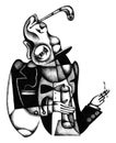 Smoker Man Illustration Royalty Free Stock Photo