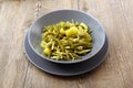 Italian troffie with pesto sauce Royalty Free Stock Photo