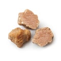 Original italian white truffle in white background