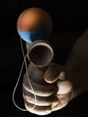 The original Kendama. An ancient, traditional japan toy, selective focus